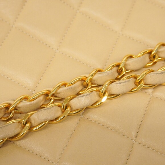 Chanel Matelasse Chain Shoulder Bag, Lambskin, Beige, Women's - Picture 9 of 15